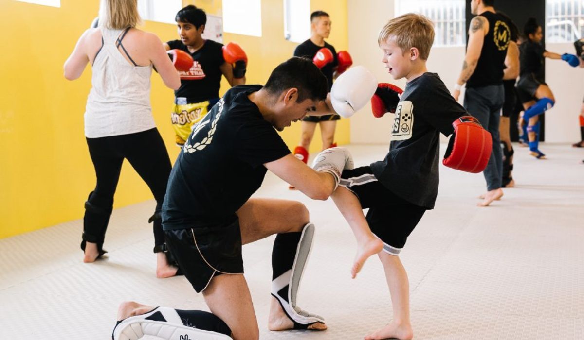 Muay Thai kids class downtown toronto at montrait Muay Thai hosted in a mma gym in little Portugal every Tuesday, Thursday, and saturday