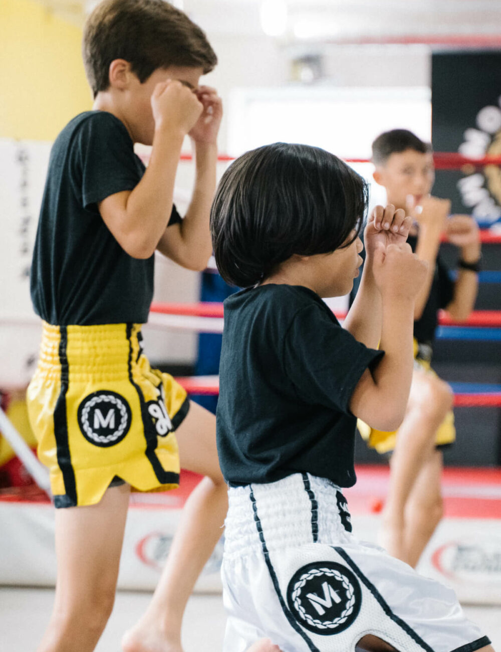 kids training at the muay thai for kids program at MMT in downtown toronto