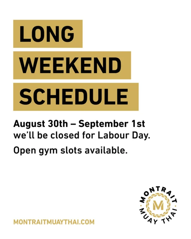 A friendly reminder to our MMT family that we will be closed for the long weekend. However you’re welcome to come in and have a solo session with our open gym slots. 

Have a great weekend!