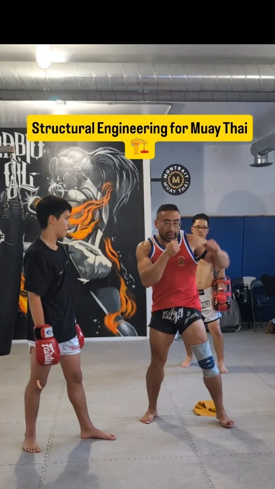 Muay Thai is simply applied physics. If I told you you could hit harder WITHOUT giving more effort would you take my offer? The secret: leverage and weight transfer drives power; NOT muscle. A strong, stable foundation allows for you to support greater impact force without losing balance (buckling), which helps you hit harder, sharper and faster. Let physics work for you, not against you

#muaythai #montraitmuaythai #structuralengineering
